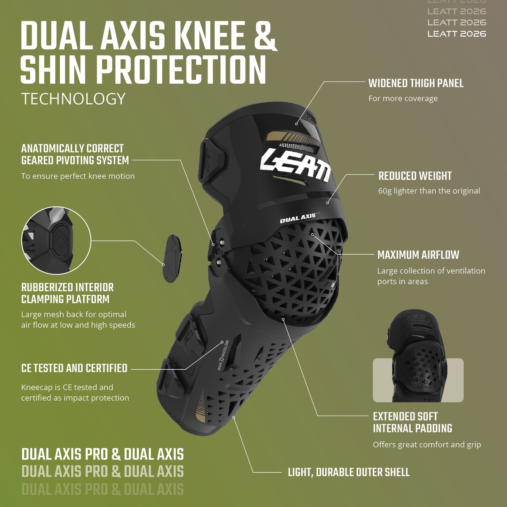 LEATT Dual Axis Knee Guard Men, Women – Leatt Canada